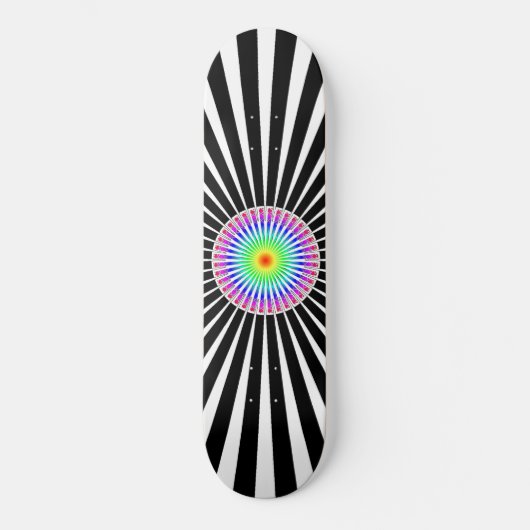 Hypnotische Blume Skateboard (Vorderseite)