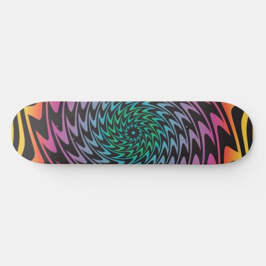 HYPNOTISCHE DISK Mesmerisieren Hot Neon Zig Zag Sp Skateboard (Horizontal)
