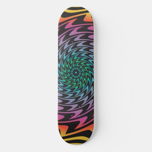 HYPNOTISCHE DISK Mesmerisieren Hot Neon Zig Zag Sp Skateboard (Vorderseite)