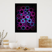 Hypnotische elektrische Synthwave-Matrix-Digitalku Poster (Küche)
