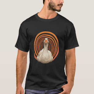 Hypnotische Gans Retro Spirale Lustige Tierkunst T-Shirt
