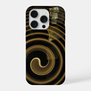 Hypnotische goldene Wellen moderne abstrakte Kunst iPhone 15 Pro Hülle