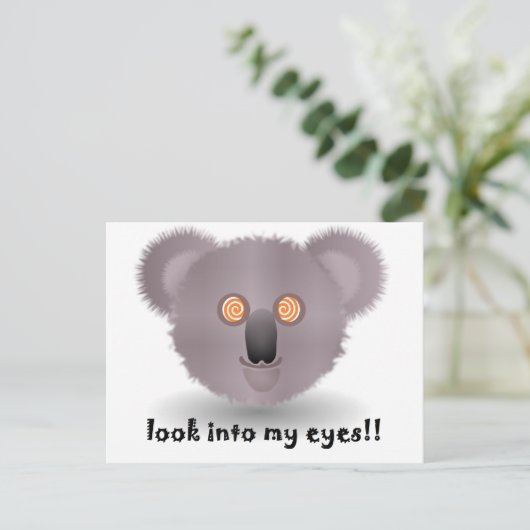 hypnotische Koala Postkarte (Stehend Vorderseite)