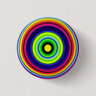 Hypnotische Kreisläufe 3 cm Runde Abzeichen Button