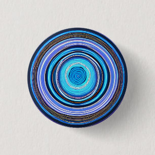Hypnotische Kreisläufe 3 cm Runde Abzeichen Button