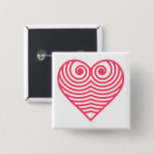 Hypnotische Liebe – Minimalistisches rotes konturi Button (Vorne & Hinten)