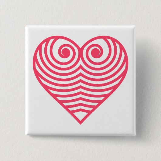 Hypnotische Liebe – Minimalistisches rotes konturi Button (Vorderseite)
