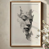 Hypnotische Linien: kompliziertes monochromes Gesi Poster