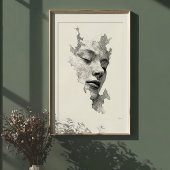 Hypnotische Linien: kompliziertes monochromes Gesi Poster