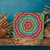 Hypnotische Mandalaik-Blume Fotoplatte (Seite)