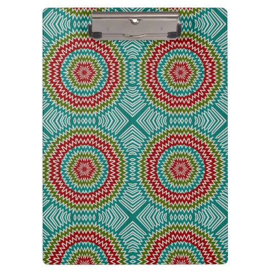 Hypnotische Mandalaik-Blume Klemmbrett (Vorderseite)