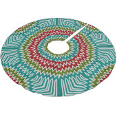 Hypnotische Mandalaik-Blume Polyester Weihnachtsbaumdecke (Schrägansicht)