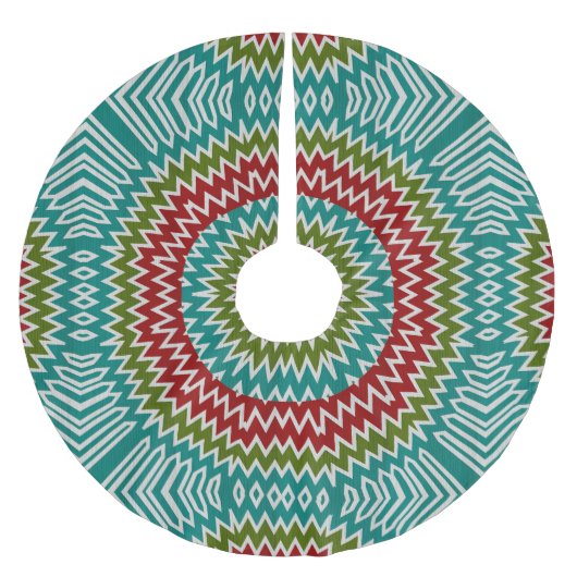 Hypnotische Mandalaik-Blume Polyester Weihnachtsbaumdecke (Vorderseite)