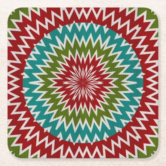 Hypnotische Mandalaik-Blume Rechteckiger Pappuntersetzer (Vorderseite)