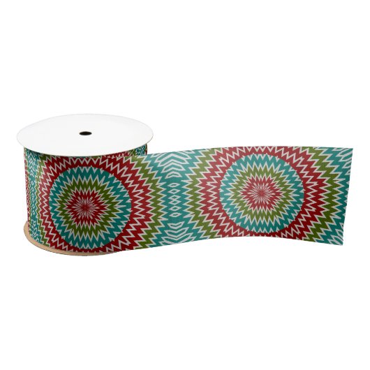 Hypnotische Mandalaik-Blume Satinband (Spule)