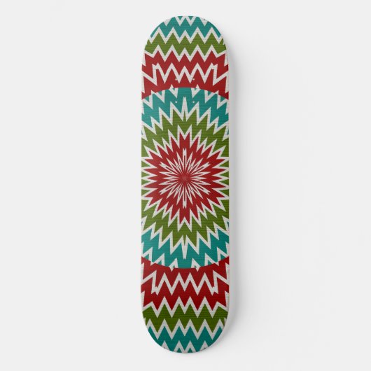 Hypnotische Mandalaik-Blume Skateboard (Vorderseite)