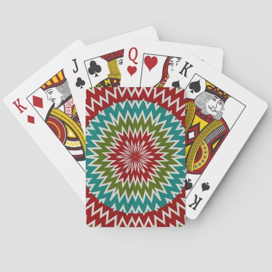 Hypnotische Mandalaik-Blume Spielkarten (Rückseite)
