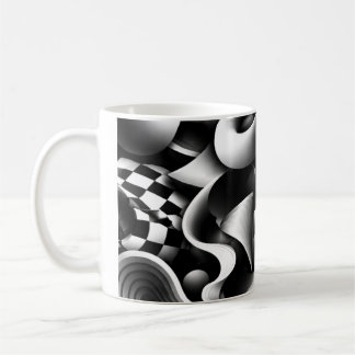Hypnotische monochrome Geometrie – 3D optische Ill Kaffeetasse