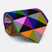 Hypnotische Multicolor-Dreiecke-Muster-Krawatte Krawatte (Gerollt)