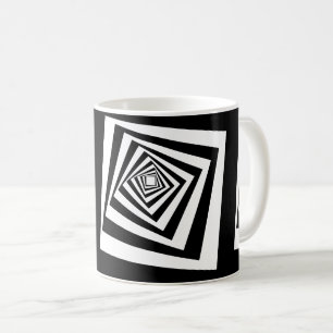 Hypnotische optische Illusion Bewegungstunnel Kaffeetasse