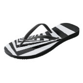 Hypnotische optische Illusion Schwarz-Weiß Badesandalen (Schrägansicht)