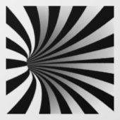 Hypnotische optische Illusion Vortex Black Fensteraufkleber (Blatt)