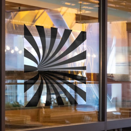 Hypnotische optische Illusion Vortex Black Fensteraufkleber