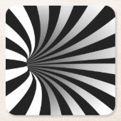 Hypnotische optische Illusion Vortex Black Rechteckiger Pappuntersetzer (Vorderseite)