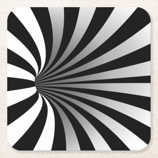 Hypnotische optische Illusion Vortex Black Rechteckiger Pappuntersetzer (Vorderseite)