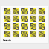 Hypnotische Quadrate Quadratischer Aufkleber (Blatt)