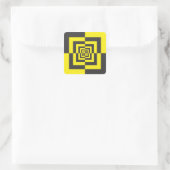 Hypnotische Quadrate Quadratischer Aufkleber (Tasche)
