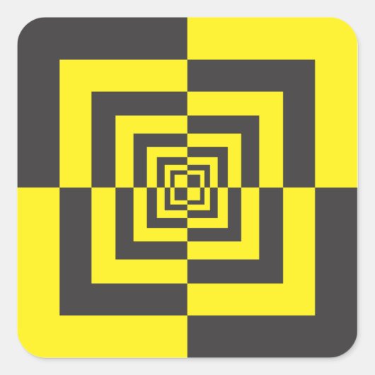 Hypnotische Quadrate Quadratischer Aufkleber (Vorderseite)