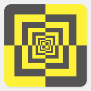 Hypnotische Quadrate Quadratischer Aufkleber