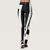 Hypnotische Schwarz-Weiß-optische Illusion Leggings (Rückseite)