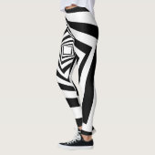 Hypnotische Schwarz-Weiß-optische Illusion Leggings (Links)
