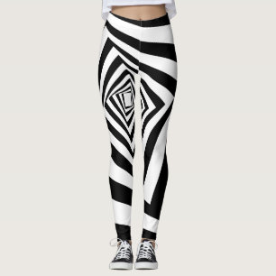 Hypnotische Schwarz-Weiß-optische Illusion Leggings