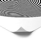 Hypnotische, schwarze und weiße konzentrische Krei Poster (Ecke)