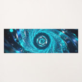 Hypnotische Spiralen schwingen im Azurblau Yogamatte (Rückseite (Horizontal))