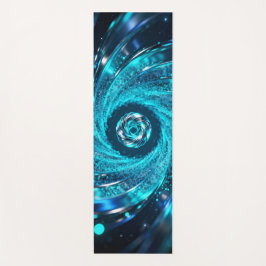 Hypnotische Spiralen schwingen im Azurblau Yogamatte