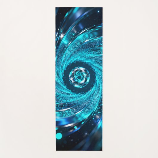 Hypnotische Spiralen schwingen im Azurblau Yogamatte (Vorderseite)