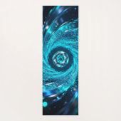 Hypnotische Spiralen schwingen im Azurblau Yogamatte (Rückseite)
