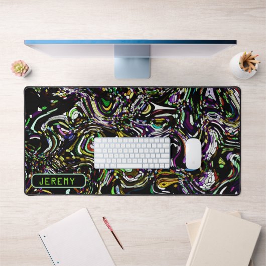 Hypnotische Swirk-Energie in grüner Schreibmatte Schreibtischunterlage (Büro 1)
