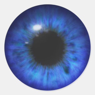 Hypnotische tiefe blaue Augen Runder Aufkleber