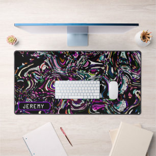 Hypnotische Wirbelenergie in Lila Schreibtischmatt Schreibtischunterlage