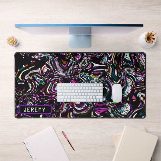 Hypnotische Wirbelenergie in Lila Schreibtischmatt Schreibtischunterlage (Büro 1)