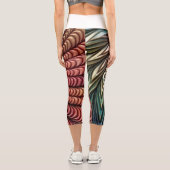 Hypnotischer 3D-Mandala-Strudel Capri Leggings (Rückseite)