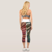 Hypnotischer 3D-Mandala-Strudel Capri Leggings (Rückseite)