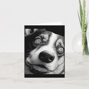 Hypnotischer Corgi seltsame Augen Horror Weirdcore Karte