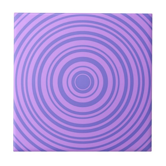 Hypnotischer lila-blauer Kreis Geometrisches Muste Fliese (Vorderseite)