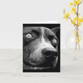 Hypnotischer Pitbull seltsame Augen Weirdcore Grus Karte (Gelbe Blume)